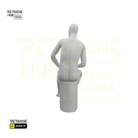 Fiberglass Male Mannequin | Seated Pose | Abstract Face | White Retouche Hub General Trading L.L.C