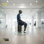 Fiberglass Male Mannequin | Seated Pose | Egg Face | Black Retouche Hub General Trading L.L.C