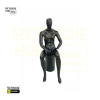 Fiberglass Male Mannequin | Seated Pose | Egg Face | Black Retouche Hub General Trading L.L.C
