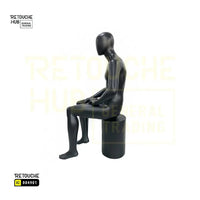 Fiberglass Male Mannequin | Seated Pose | Egg Face | Black Retouche Hub General Trading L.L.C