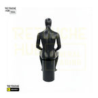 Fiberglass Male Mannequin | Seated Pose | Egg Face | Black Retouche Hub General Trading L.L.C
