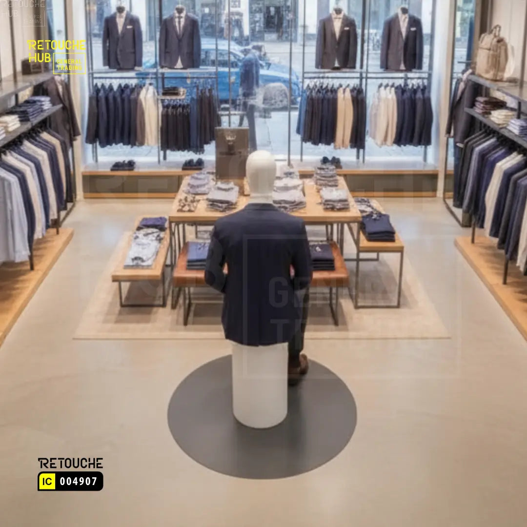 Fiberglass Male Mannequin | Seated Pose | Egg Face | Black Retouche Hub General Trading L.L.C