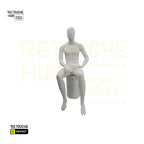 Fiberglass Male Mannequin | Seated Pose | Egg Face | Black Retouche Hub General Trading L.L.C