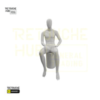 Fiberglass Male Mannequin | Seated Pose | Egg Face | Black Retouche Hub General Trading L.L.C