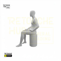 Fiberglass Male Mannequin | Seated Pose | Egg Face | Black Retouche Hub General Trading L.L.C