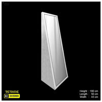 Floor Standing Mirror, White MDF Wood Freestanding Stand