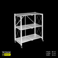 Foldable Metal Shelving Unit, 3 Tier, with Wheels Shelving Systems