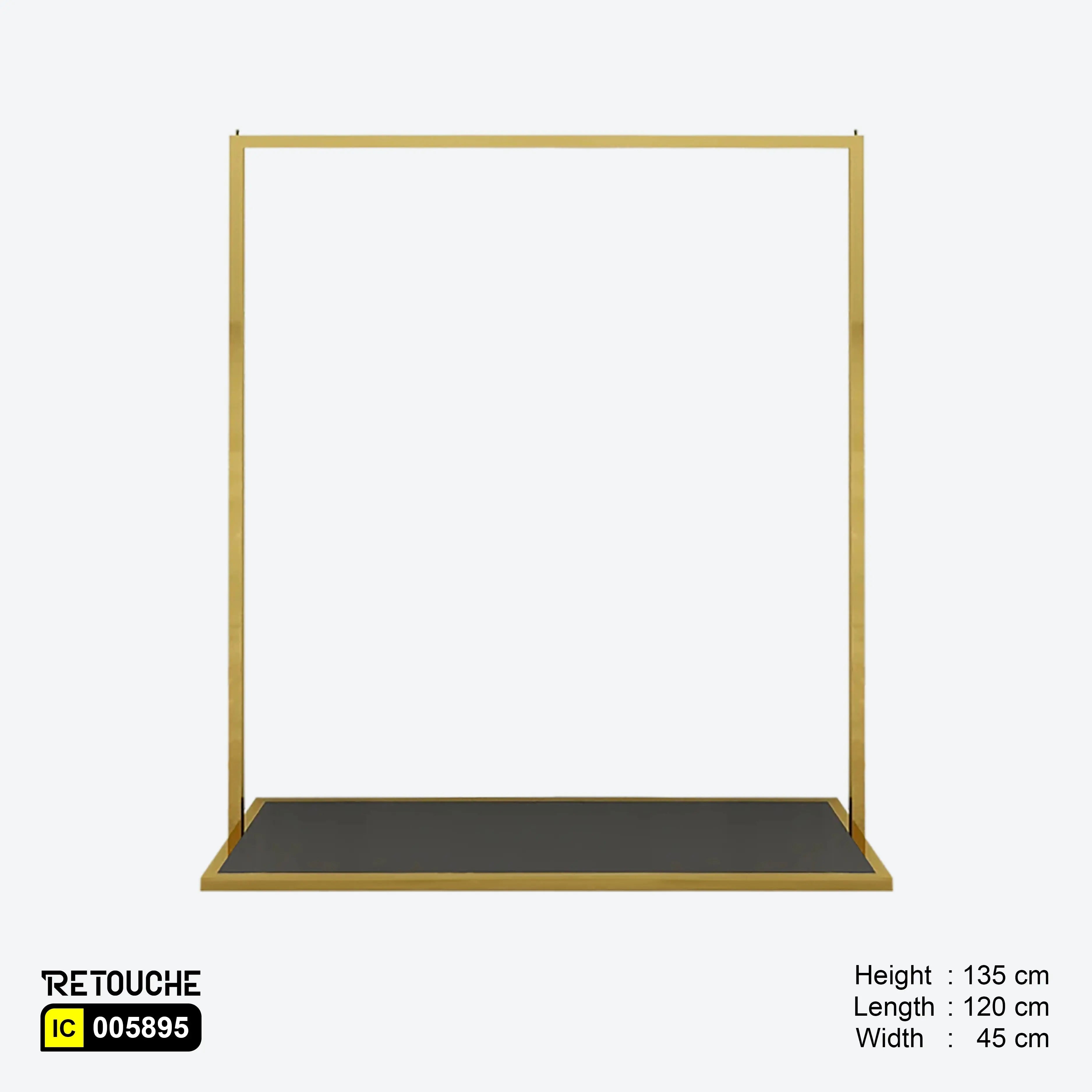 Garment Clothes Rack Stand, Metal, Gold Stainless Steel, Black MDF Base Clothes Stands