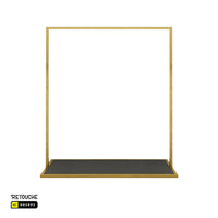 Garment Clothes Rack Stand, Metal, Gold Stainless Steel, Black MDF Base Retouche Hub General Trading L.L.C