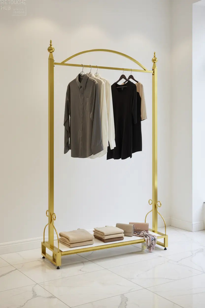 Gold Metal Clothes Stand – retry
