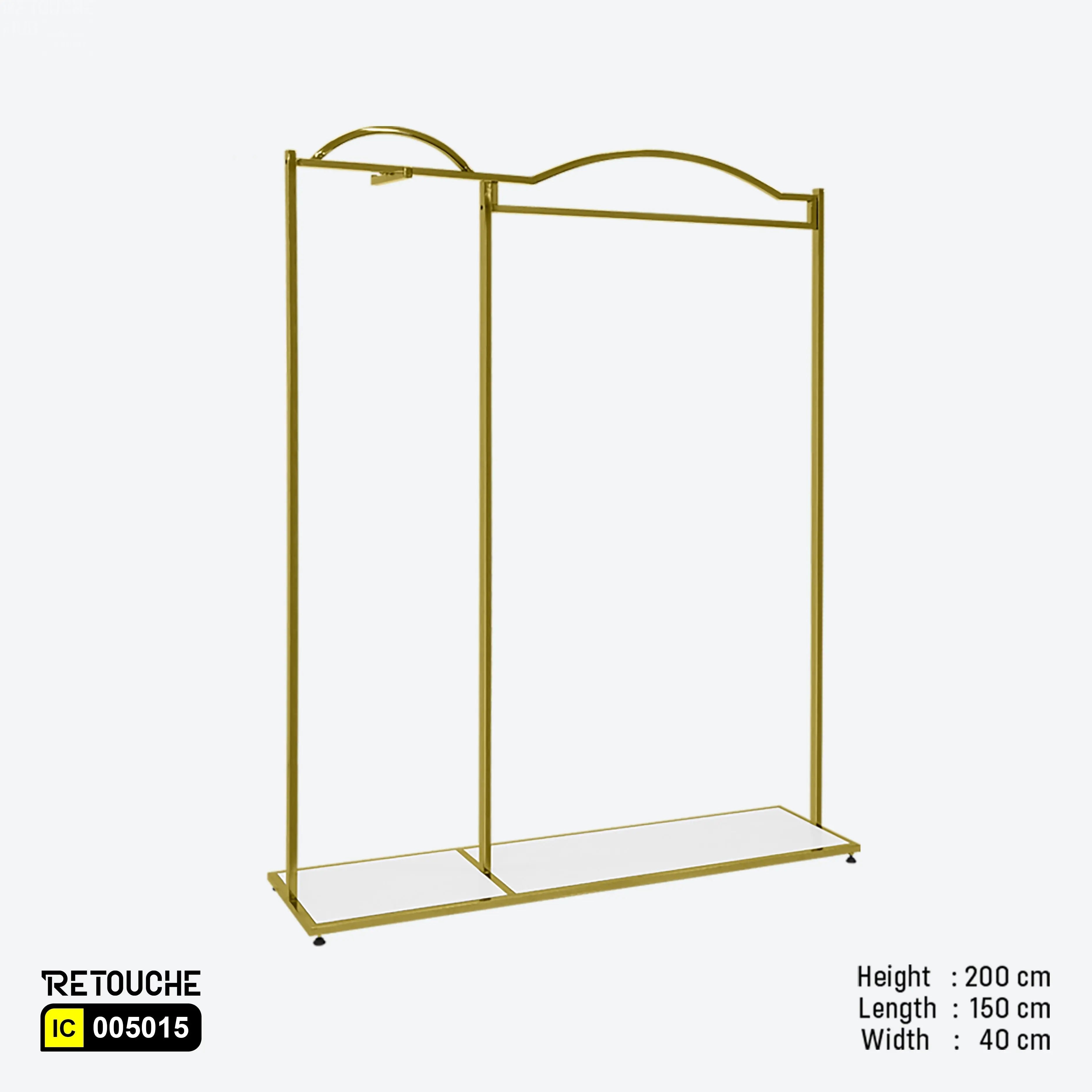 Gold Frame Rack Gold Metal Garment Rack with White Shelf | Stylish & Durable ...
