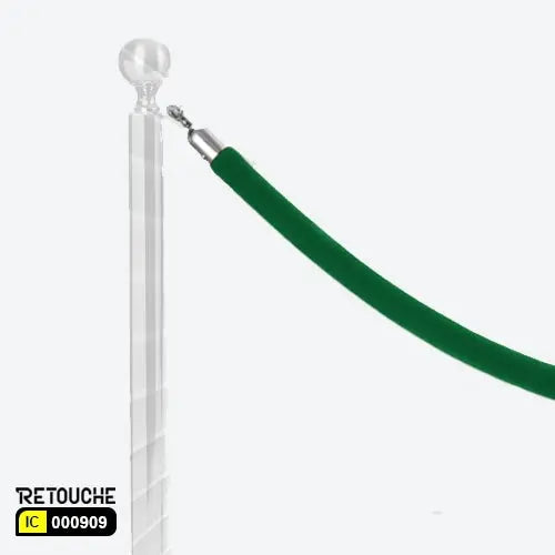 Green Velvet Queue Rope with Silver Hooks (Td-150-S) - Retouche Hub ...