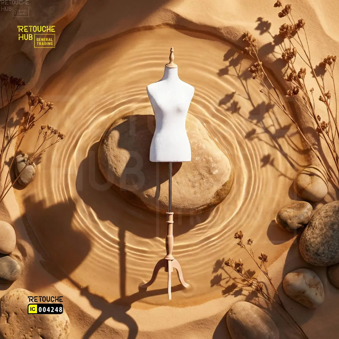 Half-Body Female Mannequin | on Tripod | Beige Retouche Hub General Trading L.L.C