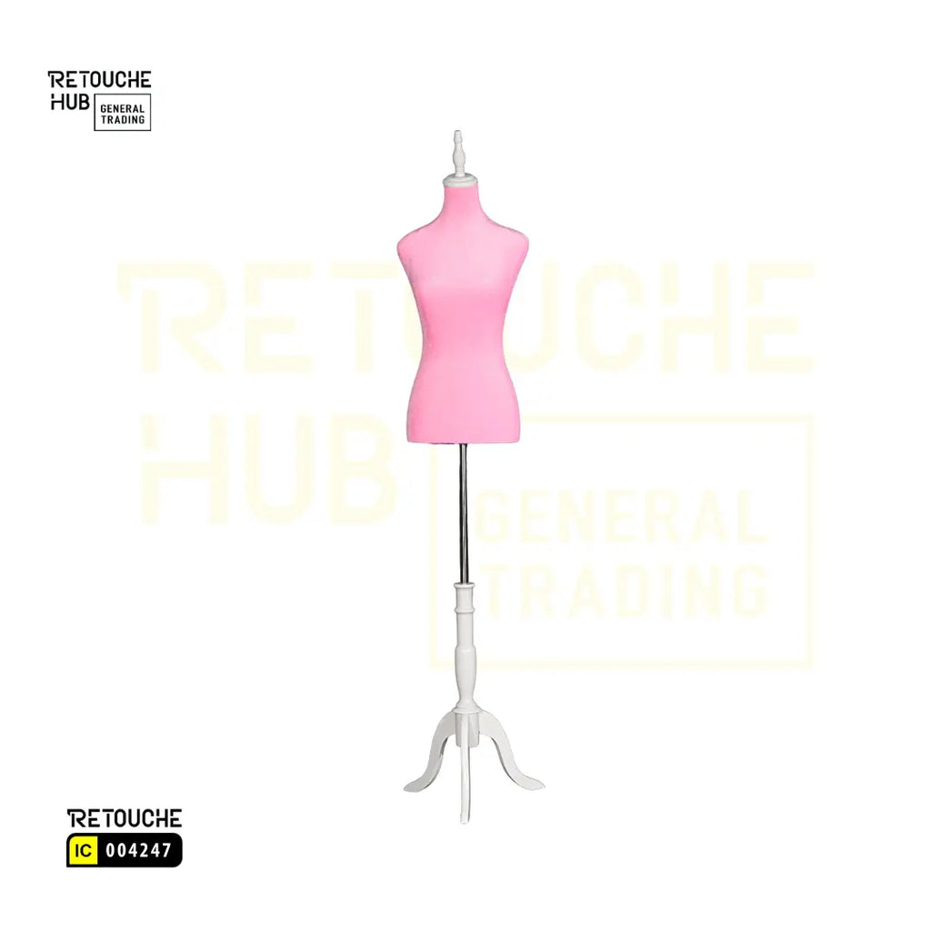 Half-Body Female Mannequin | on Tripod | Pink Retouche Hub General Trading L.L.C