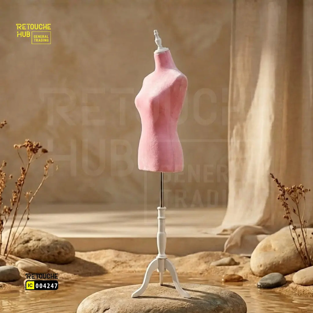 Half-Body Female Mannequin | on Tripod | Pink Retouche Hub General Trading L.L.C