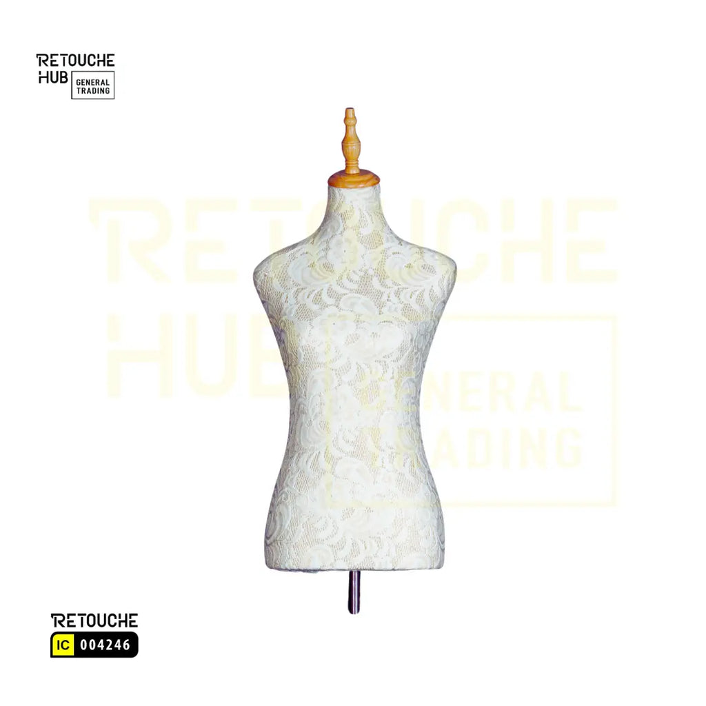 Half-Body Female Mannequin | on Tripod | Pure White Retouche Hub General Trading L.L.C