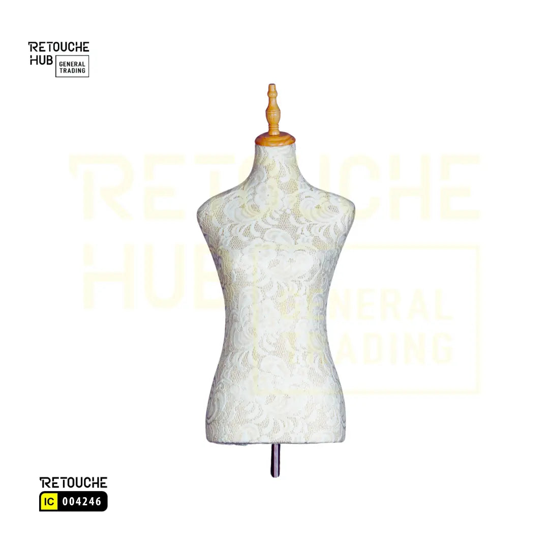 Half-Body Female Mannequin | on Tripod | Pure White Retouche Hub General Trading L.L.C