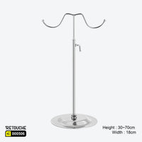 Handbag Metal Display Stand with Double Hook, Adjustable, Chrome Plated Displays & Showcases