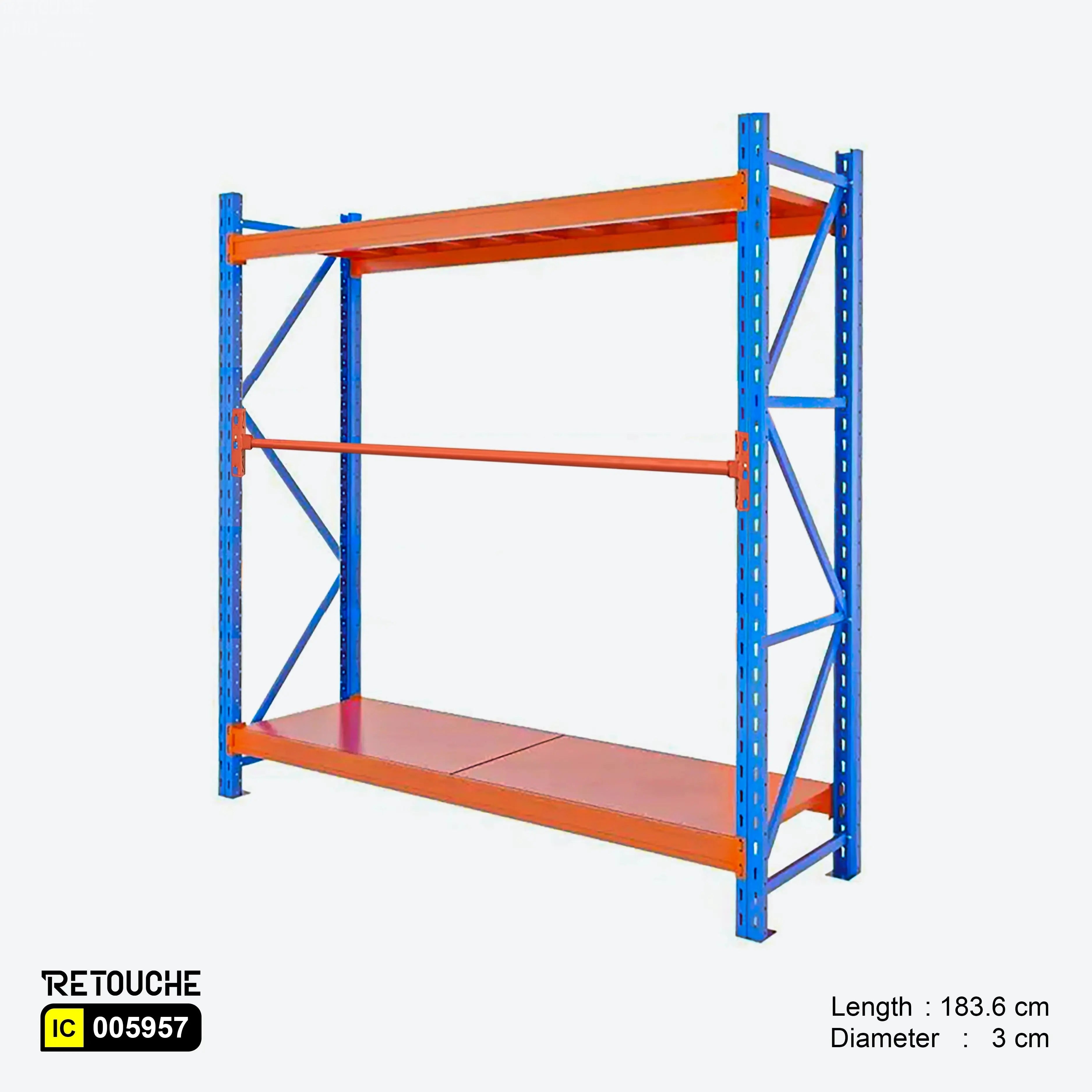 Hanging Rod for Storage Shelving Rack, Orange Color Shelving Systems