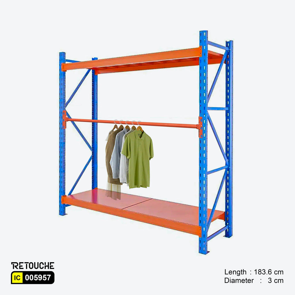 Hanging Rod for Storage Shelving Rack, Orange Color Shelving Systems