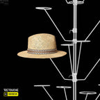 Hat Display Stand, Floor Standing, 20 Holders, Adjustable, Chrome + White Displays & Showcases
