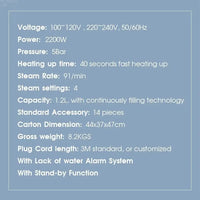 High Pressure Steam Cleaner | 5 Bar | 2200 W Retouche Hub General Trading L.L.C