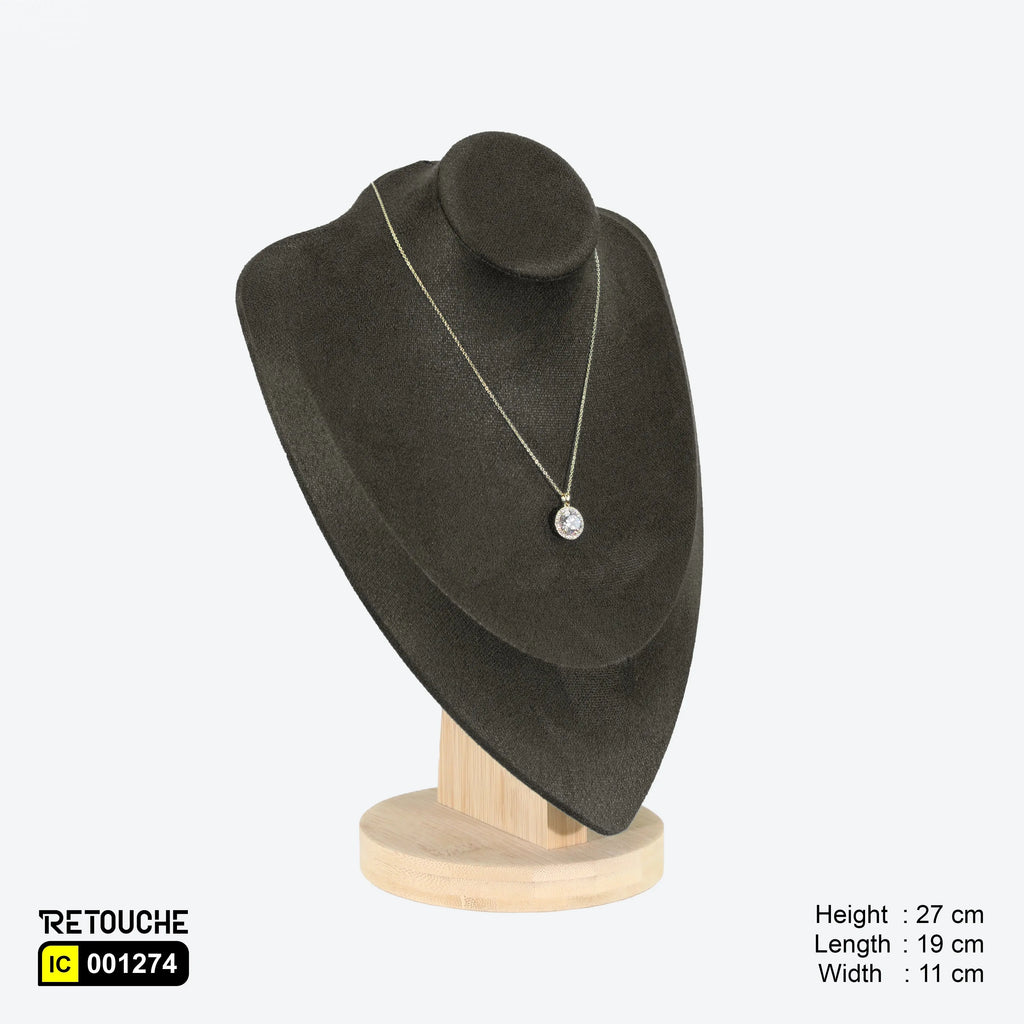 Jewelry Mannequin Bust Display for Necklace , Velvet Dark Grey Displays & Showcases