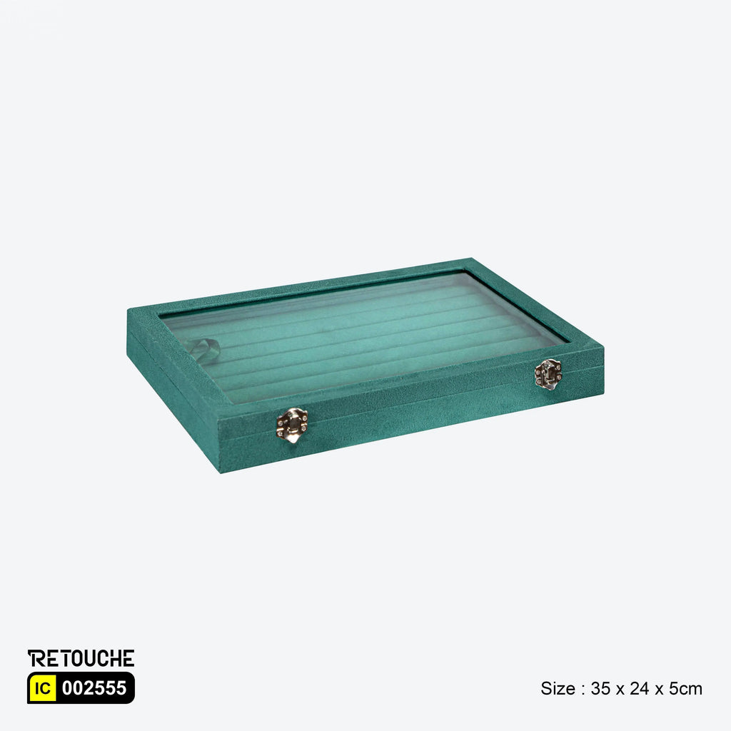 Jewelry Storage Box, Green Velvet Displays & Showcases
