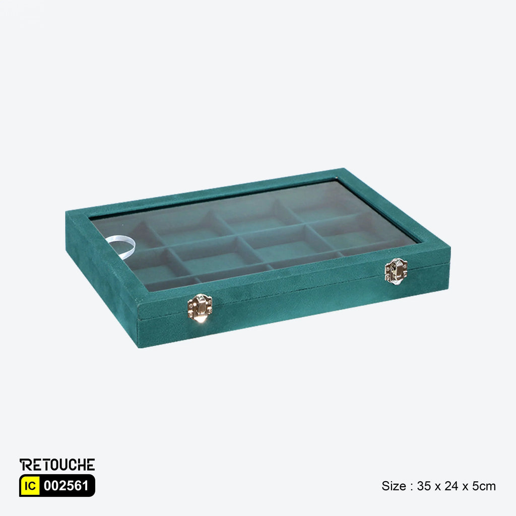 Jewelry Storage Box, Green Velvet Displays & Showcases