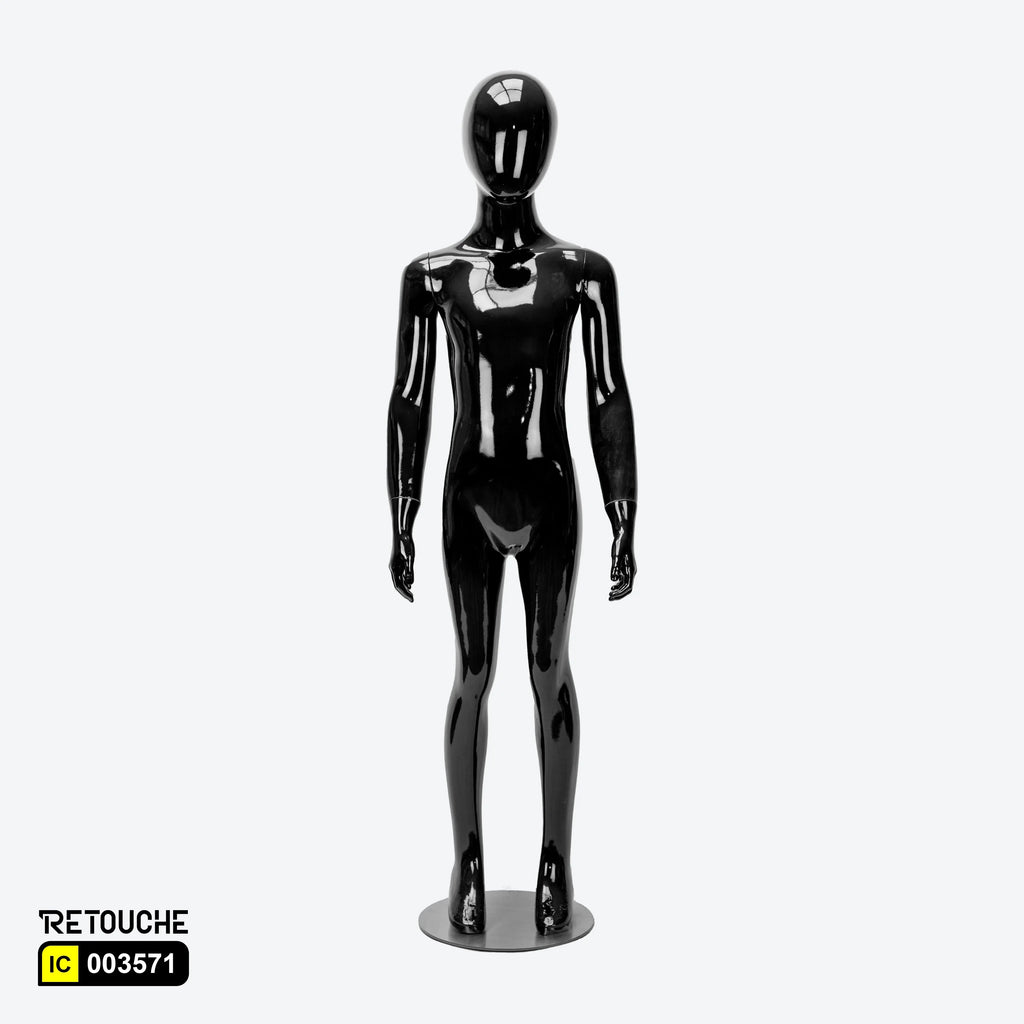 Kids Mannequin Full Body Egg Face, Black Color Children Mannequin