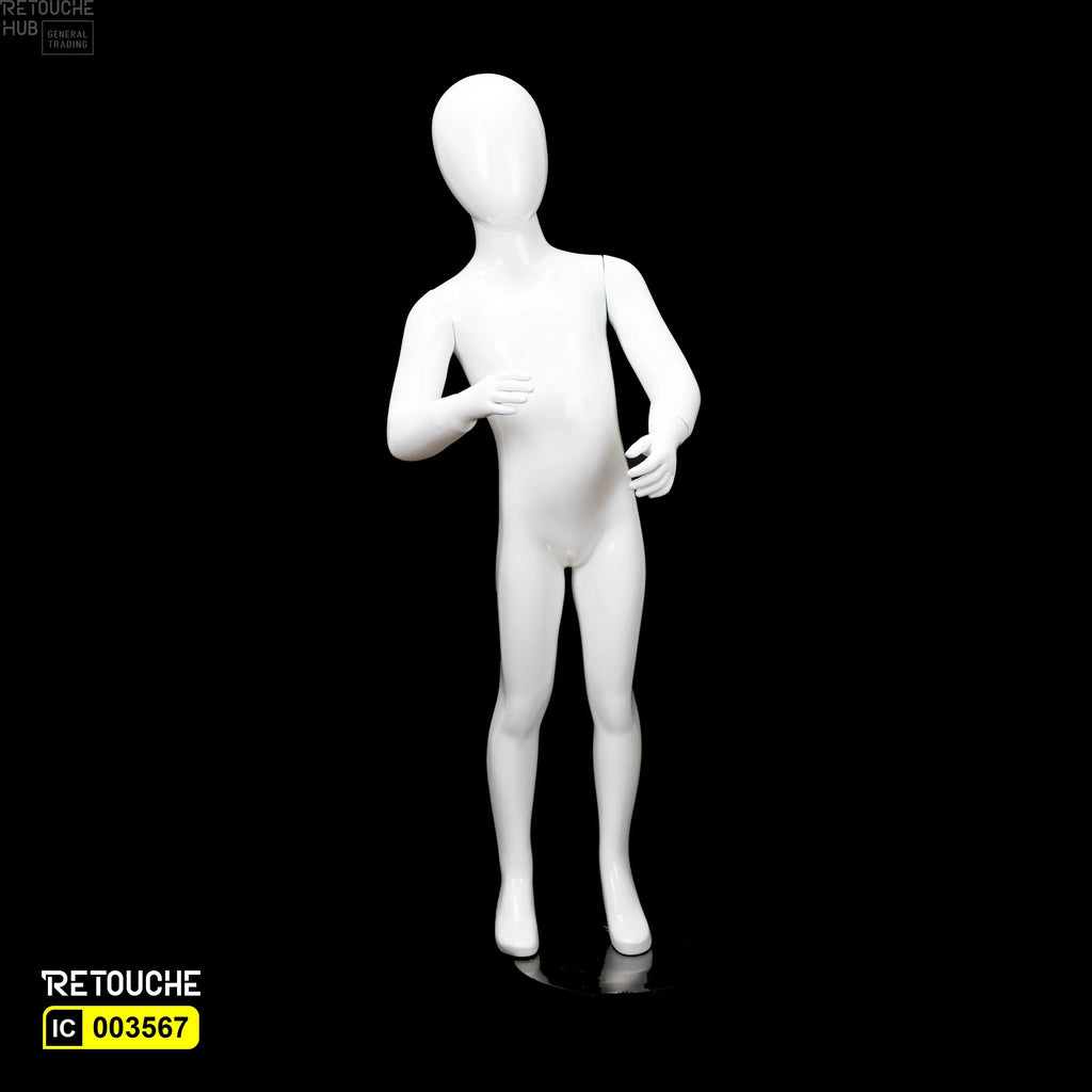 Kids Mannequin Full Body Egg Face, White Color Children Mannequin