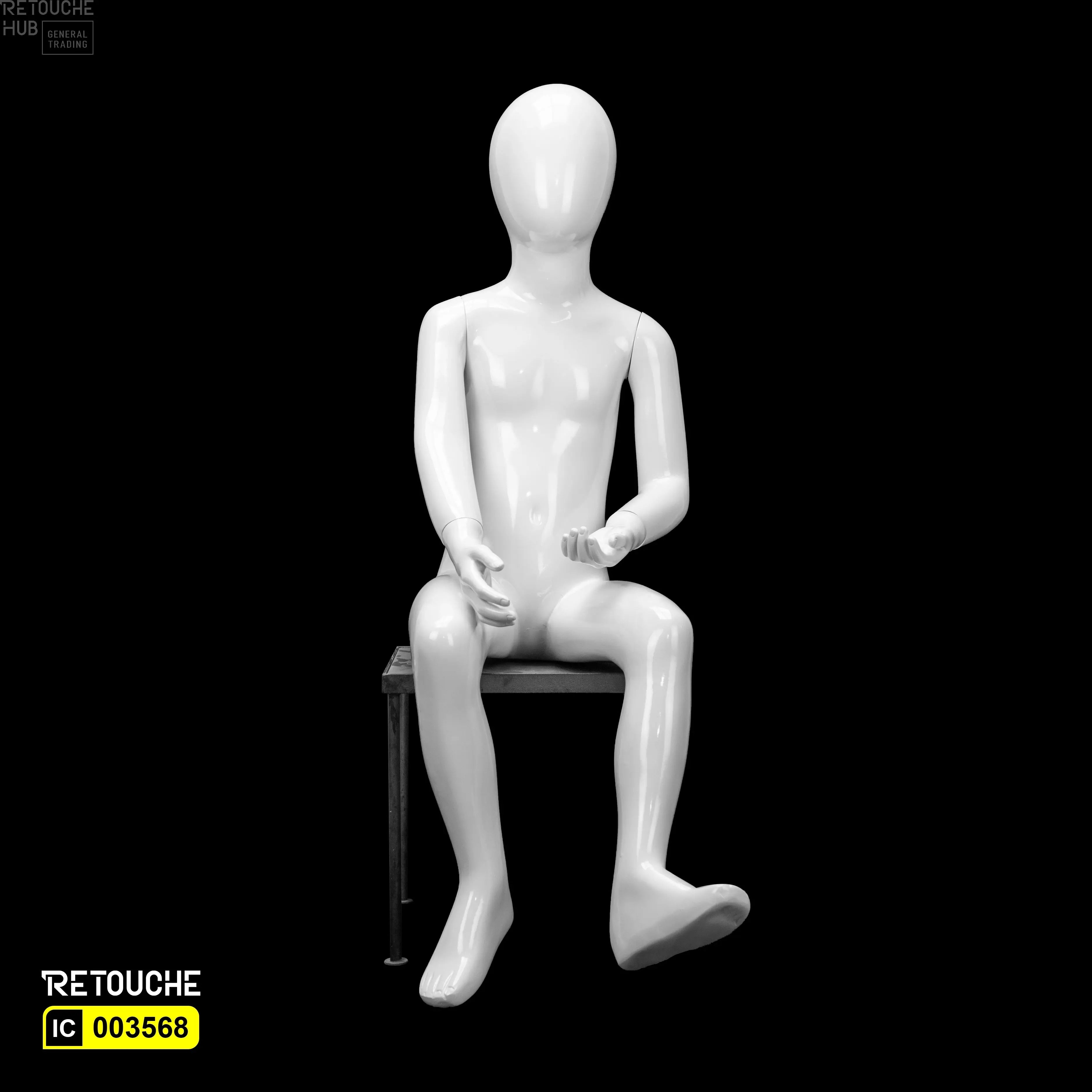 Kids Mannequin Full Body Egg Face, White Color Children Mannequin