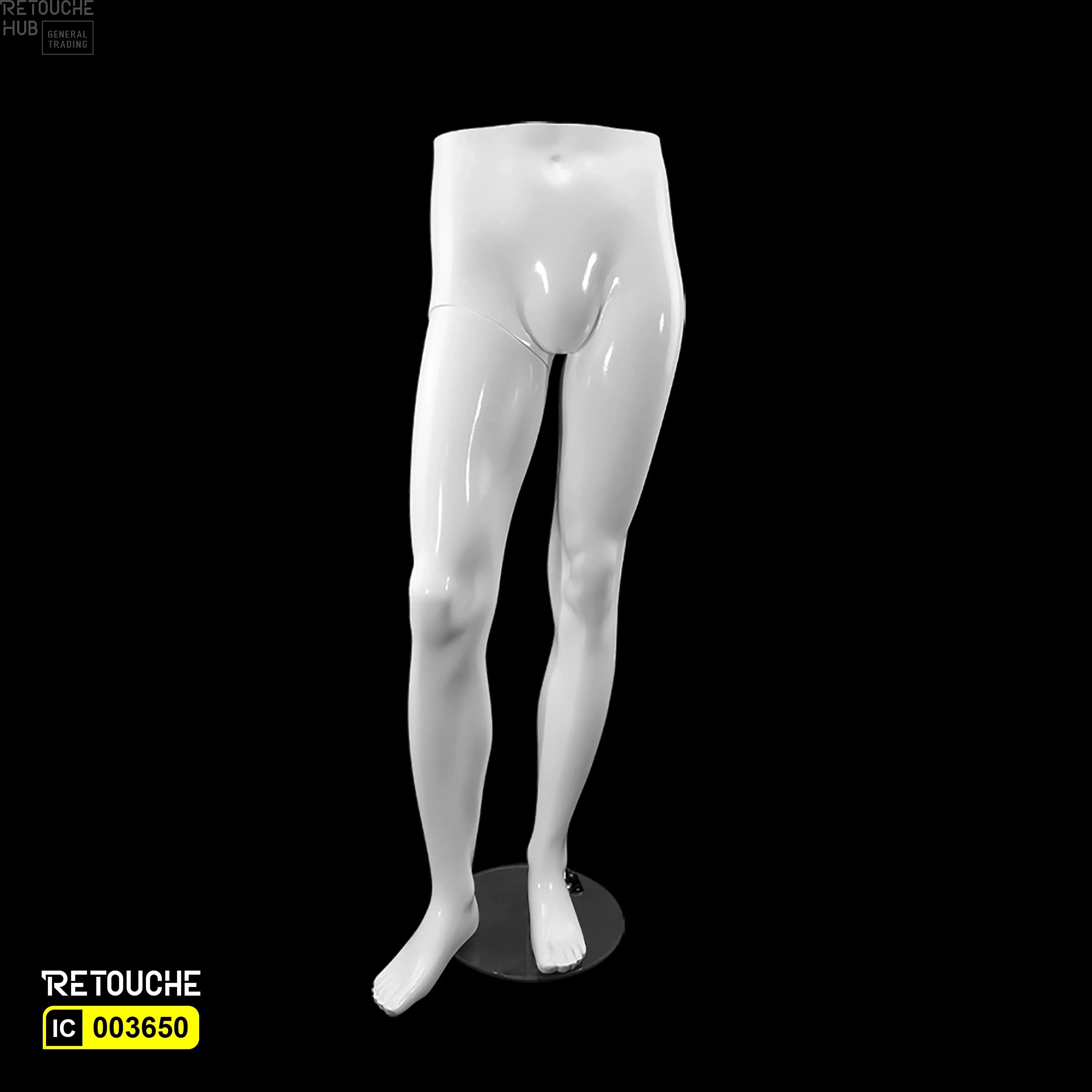 Male Legs Mannequin, Metal Base, White Color - Retouche Hub General Trading LLC®