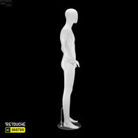 Male Mannequin, Egg Face, Full Body, Glossy White Color Male Mannequin