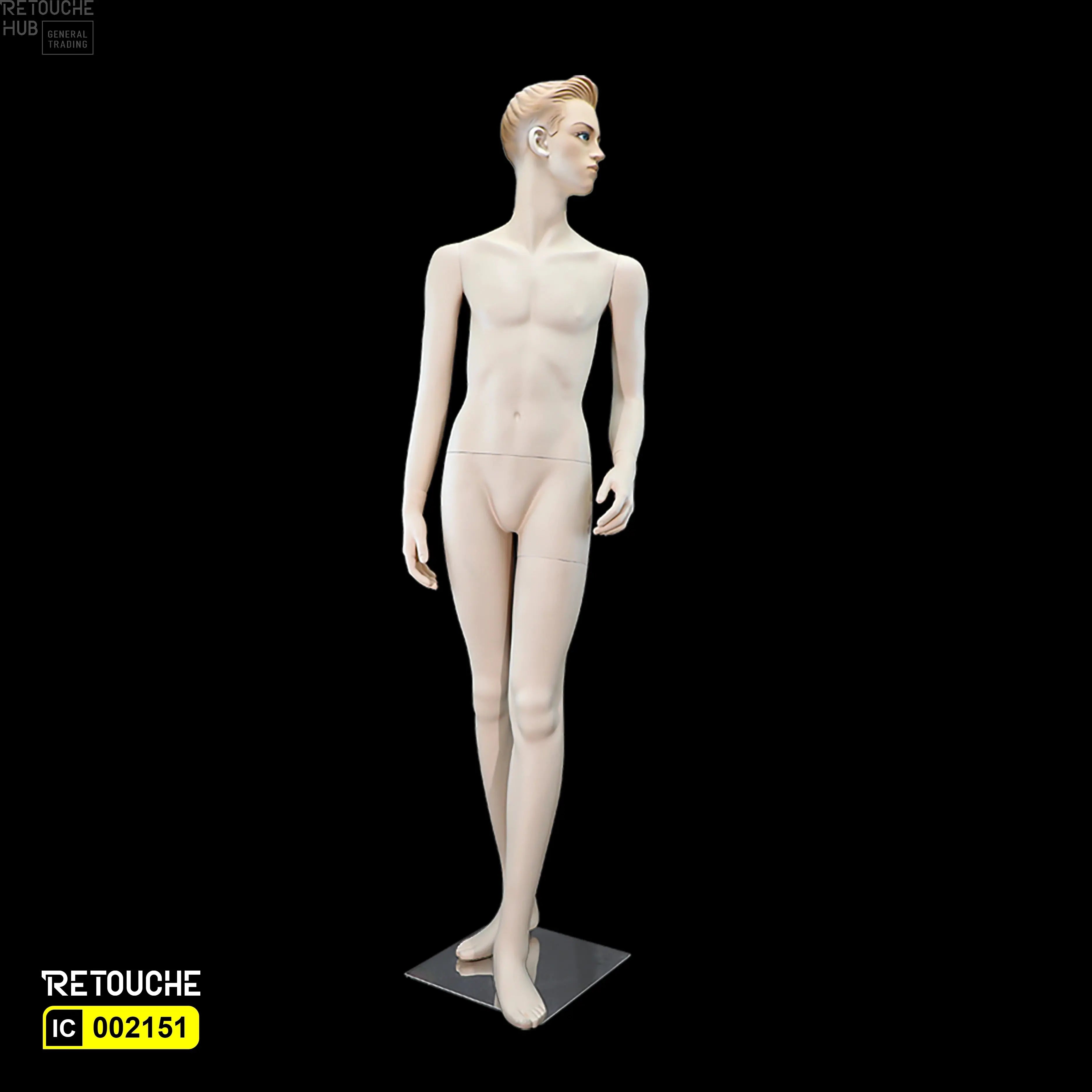 Male Mannequin, Full Body, Metal Base, Skin Color - Retouche Hub General Trading LLC®