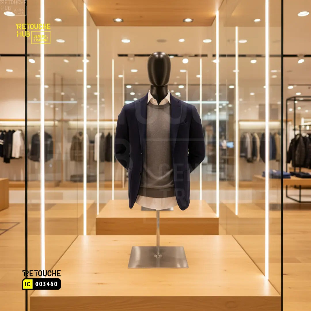 Male Upper Body Torso Display Mannequin with Stand | Arms at Back |  With Head Retouche Hub General Trading L.L.C