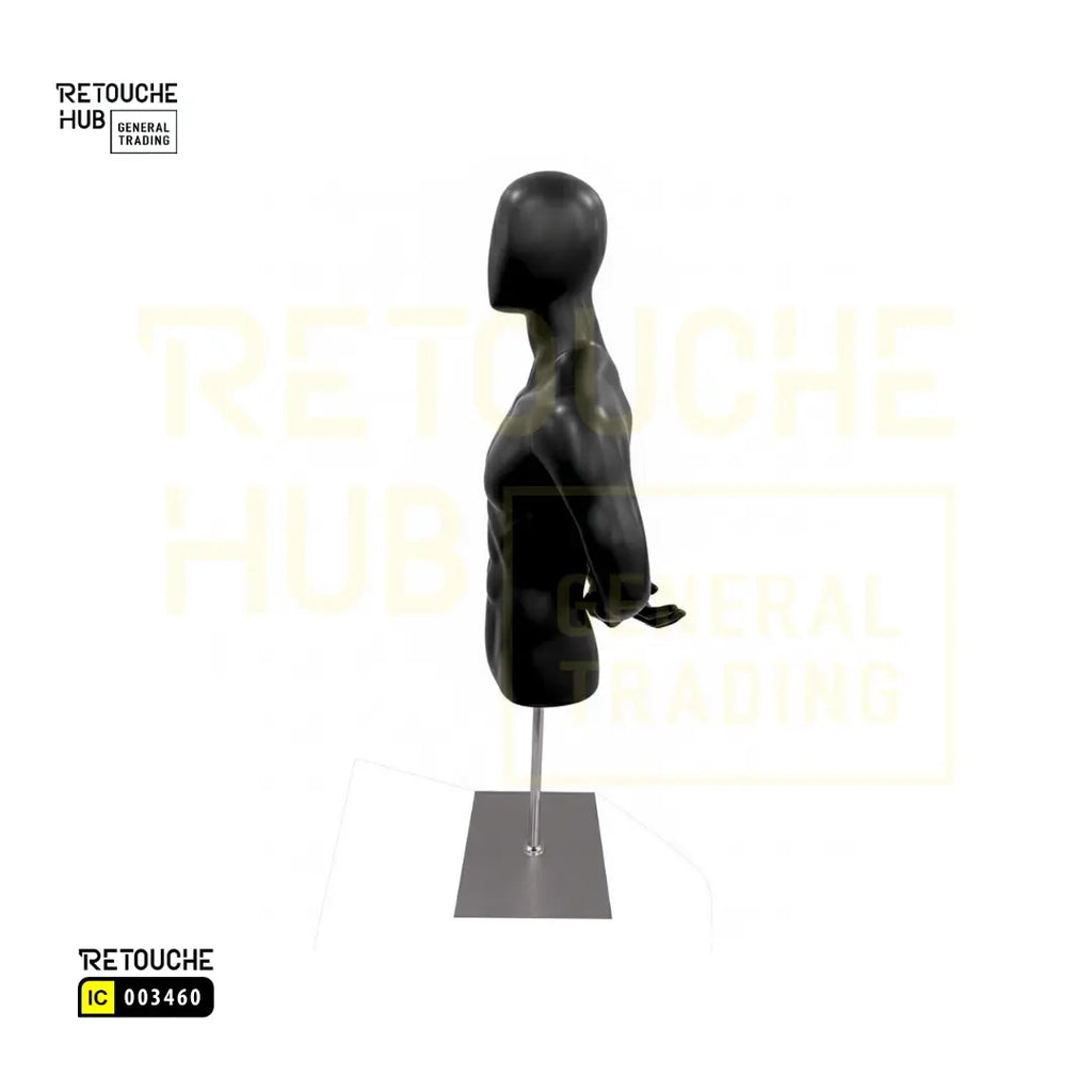 Male Upper Body Torso Display Mannequin with Stand | Arms at Back |  With Head Retouche Hub General Trading L.L.C
