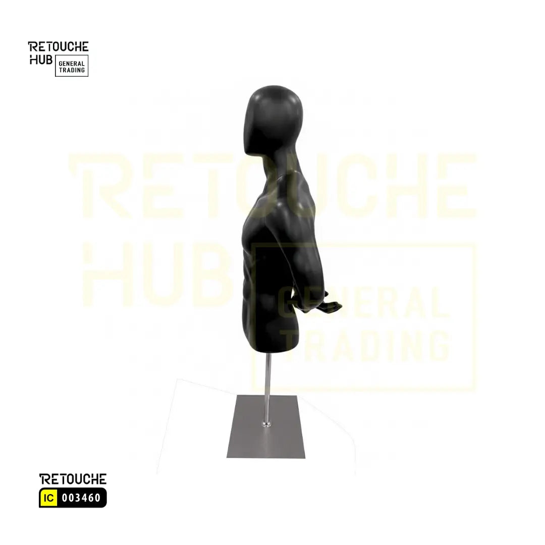 Male Upper Body Torso Display Mannequin with Stand | Arms at Back |  With Head Retouche Hub General Trading L.L.C