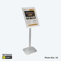 Metal Advertising Poster Display Floor Stand, Snap-Frame, Poster Supermarket Equipment
