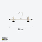 Metal Clothes Hanger, Chrome Finish, with Dual Clips Clothes Hangers
