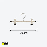 Metal Clothes Hanger, Chrome Finish, with Dual Clips Clothes Hangers