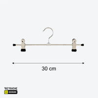 Metal Clothes Hanger, Chrome Finish, with Dual Clips Clothes Hangers