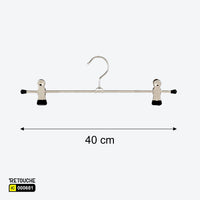 Metal Clothes Hanger, Chrome Finish, with Dual Clips Clothes Hangers