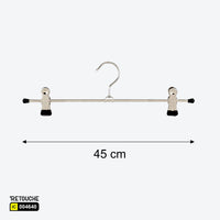 Metal Clothes Hanger, Chrome Finish, with Dual Clips Clothes Hangers