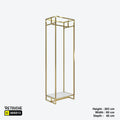 Metal Garment Clothes Rack Stand, Gold Metal Frame, White Wood Shelf Clothes Stands
