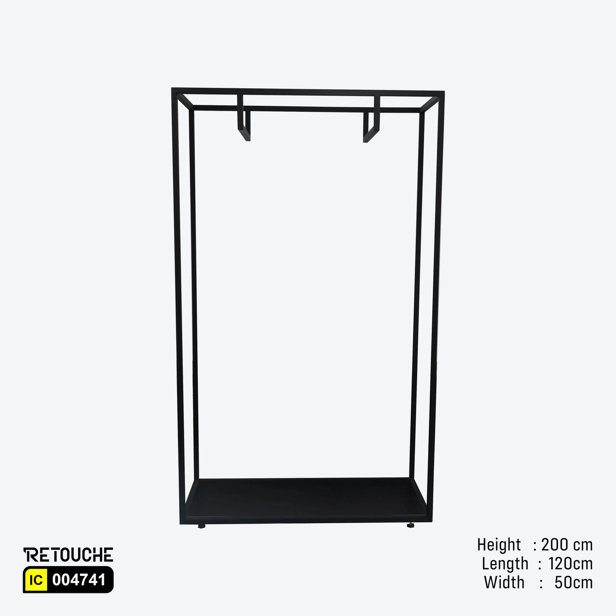 Metal Stand Displa Black With 2 Cross Hanging Bar Clothes Stands