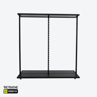Metal Stands With Channel & Shelf Black Clothes Stands