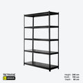 Metal Storage Rack, 5 Adjustable Tiers, Black Color, Light-Duty Shelving Systems