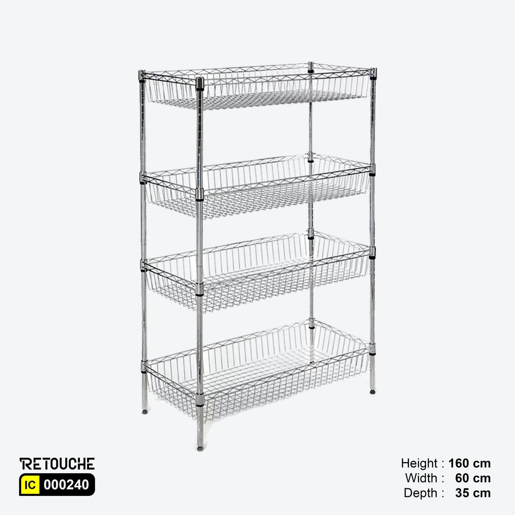 Metro Wire Shelving System, 4 Baskets Tiers Shelving Systems