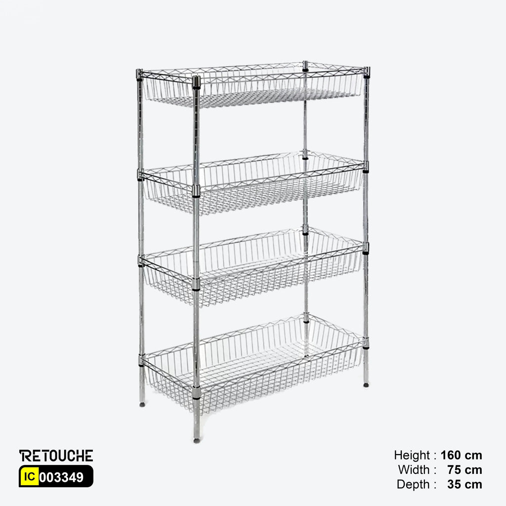 Metro Wire Shelving System, 4 Baskets Tiers Shelving Systems